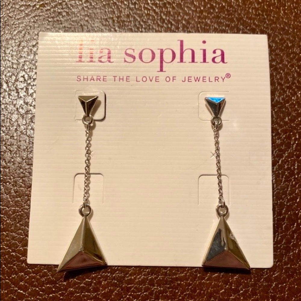 3/$25 Lia Sophia Silvertone Dangle Earrings